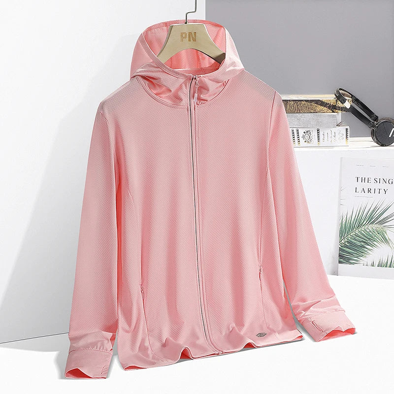 Outdoor Sunscreen Jacket Mens and Women's Summer Lightweight Breathable UV Hooded Coat Casual Running Fishing Male windbreaker