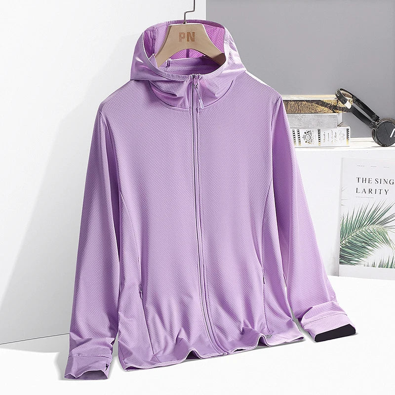 Outdoor Sunscreen Jacket Mens and Women's Summer Lightweight Breathable UV Hooded Coat Casual Running Fishing Male windbreaker