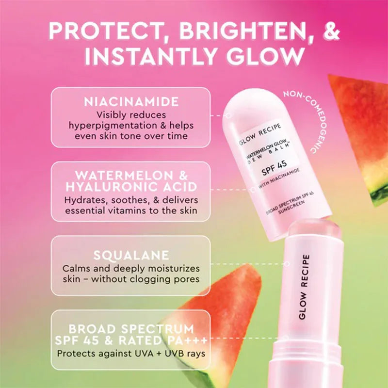 Glow Recipe Whatmelon Sunblock SPF 45 Protec Anti- UVA/UVB Moisturizing Organic Sunscreen Cream
