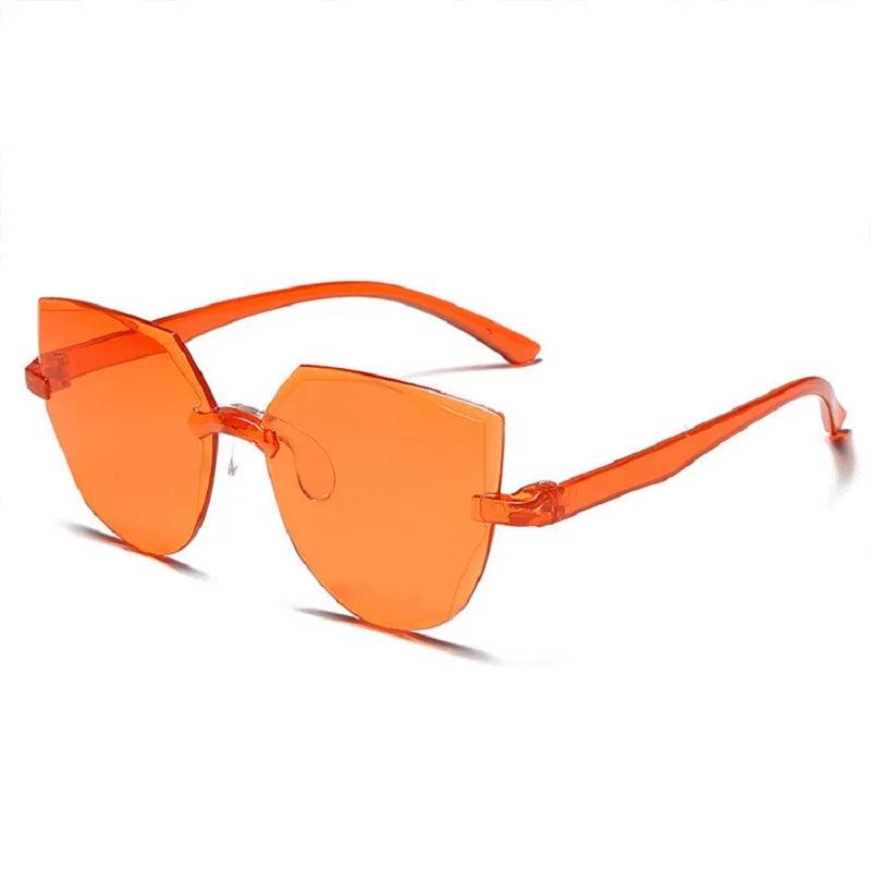 Ocean Slices Sunglasses Transparent Candy Colors Sunglasses Miss Frameless Siamese Sunglasses Outdoor Sunshade Sunglasses