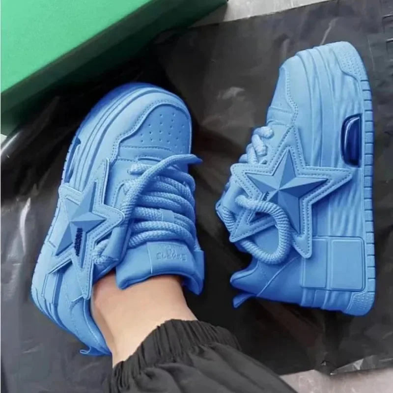 Platform Sneakers Women 2024Autumn Fashion Star Personalized Designer Vulcanized Shoes Casual Running Street Skateboarding Shoes