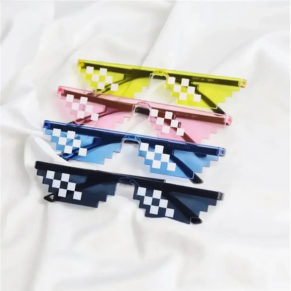 5pcs Mosaic Funny Quirky Glasses Black Pixel Mosaic Sunglasses Mosaic Sunglasses Party Supplies