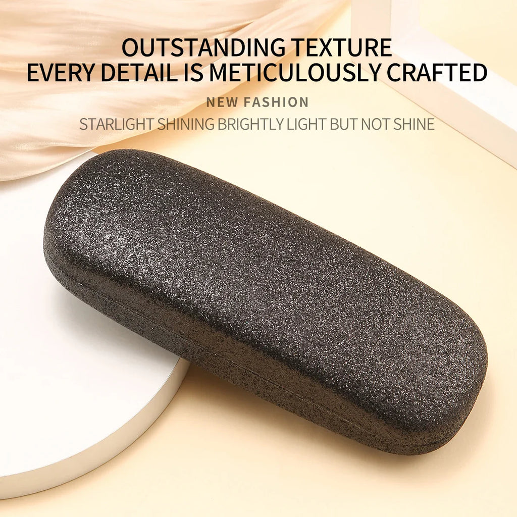 1pc PU Leather Frosted Glasses Protection Case Bling Bling Eyewear Sunglasses Storage Box Organization for Women Glasses Case