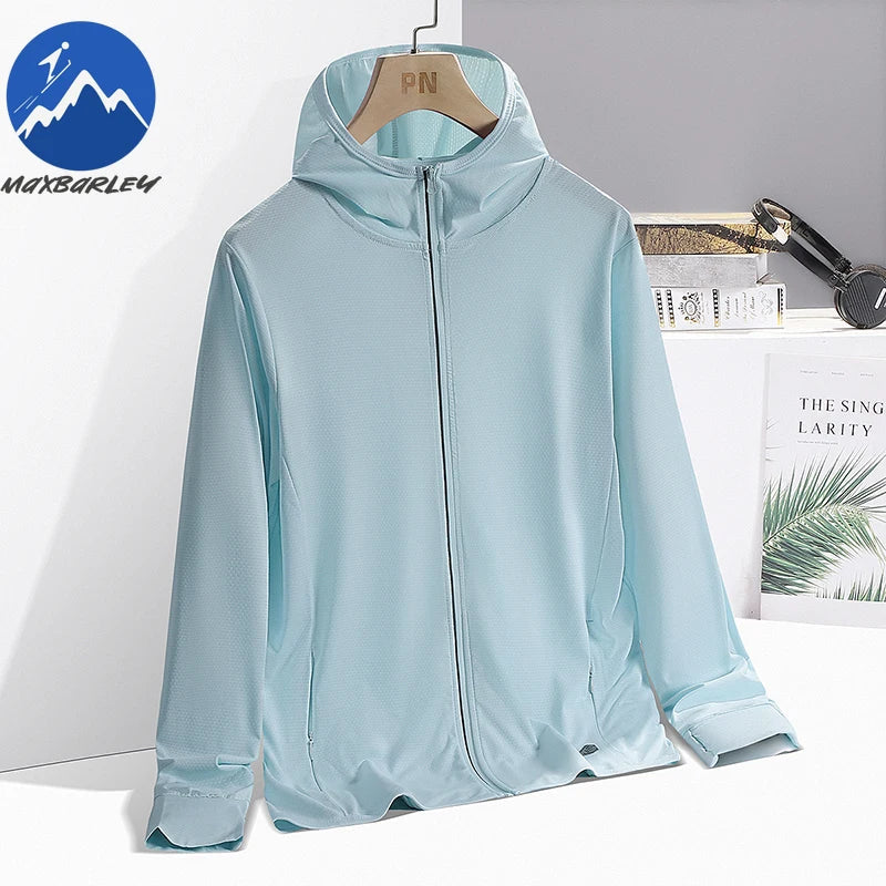 Outdoor Sunscreen Jacket Mens and Women's Summer Lightweight Breathable UV Hooded Coat Casual Running Fishing Male windbreaker