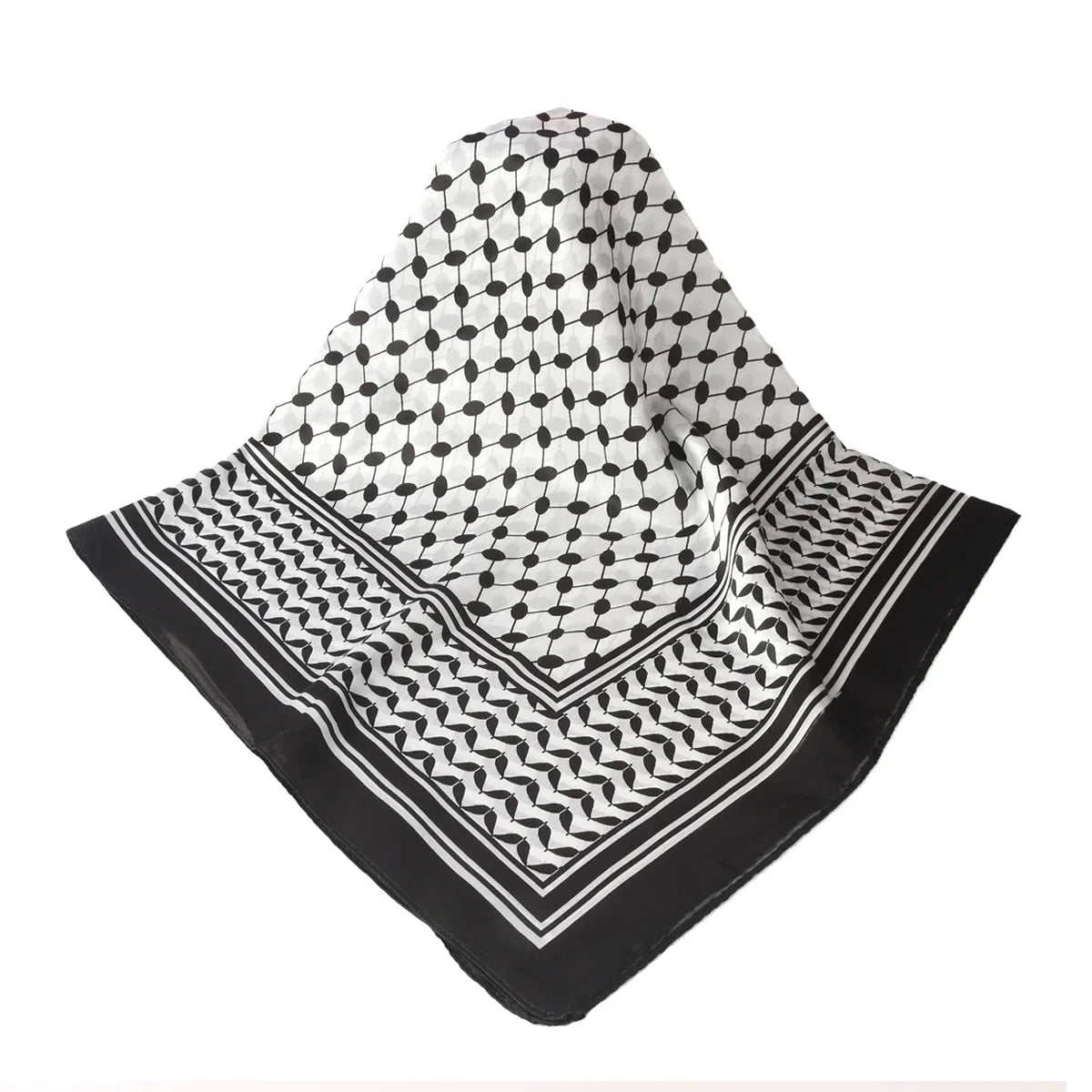 2024 New Fashion 90x90cm Square Scarf Women High Quality Palestine Scarf Keffiyeh Printed Silk Sunscreen Muslim Hijab