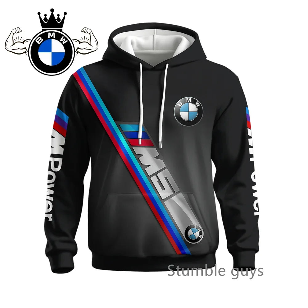Men's Autumn BMW Hoodie Sweatshirt Sports Motorcycle Racing M Power Car Brand Long Sleeve Jacket Coat Fashion Casual