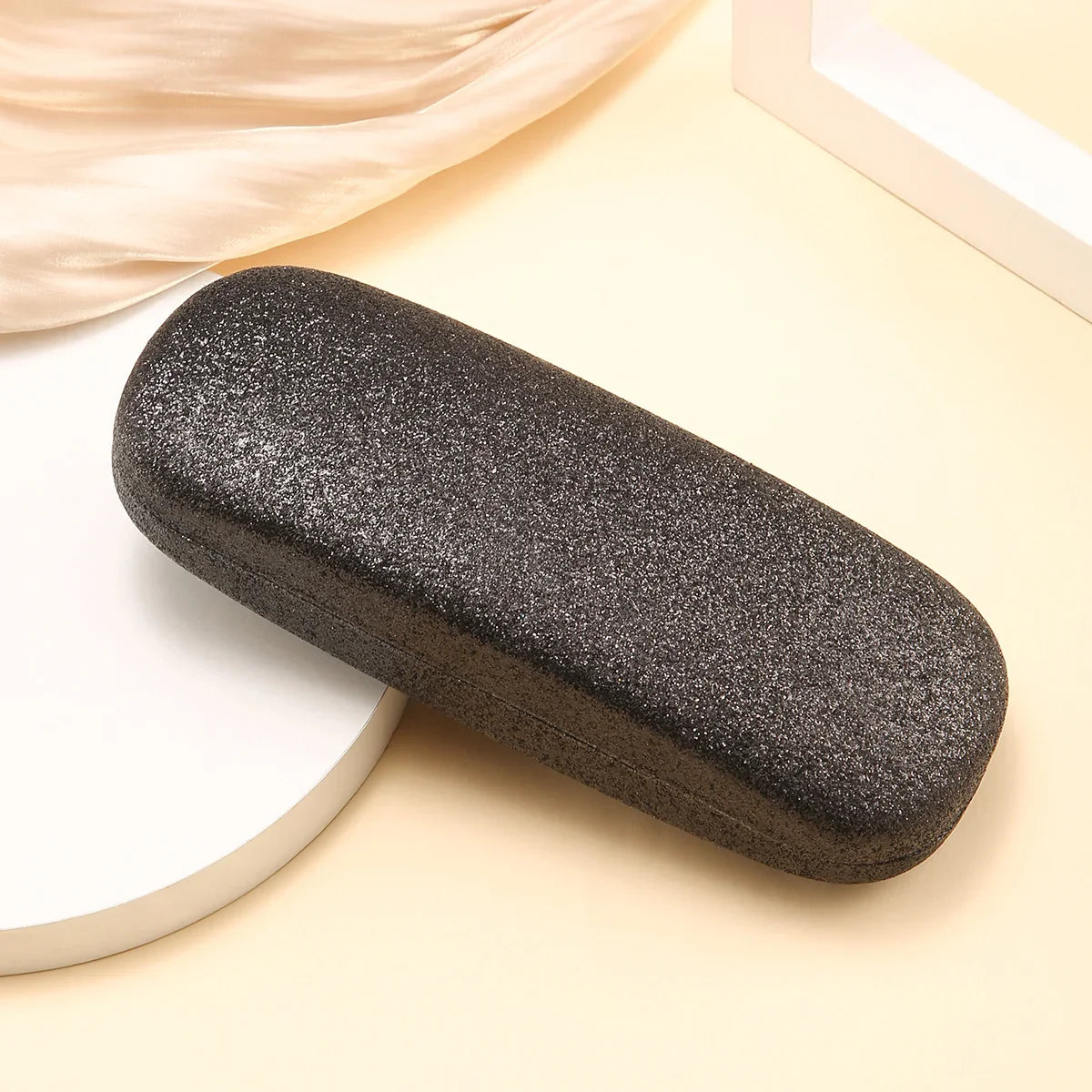 1pc PU Leather Frosted Glasses Protection Case Bling Bling Eyewear Sunglasses Storage Box Organization for Women Glasses Case