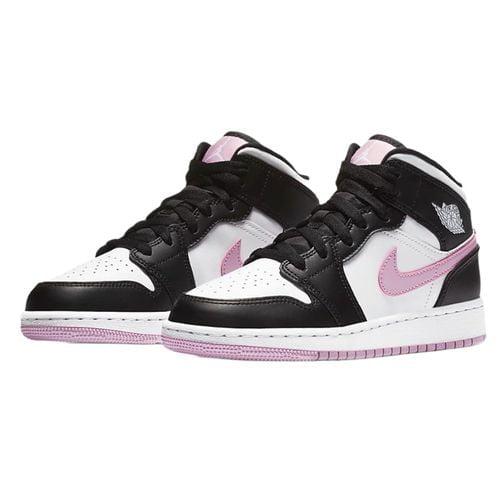 Jordan 1 Mid White Black Light Arctic Pink Sneakers