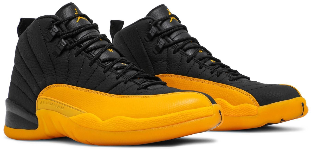 Jordan 12 Retro Black University Gold Sneakers