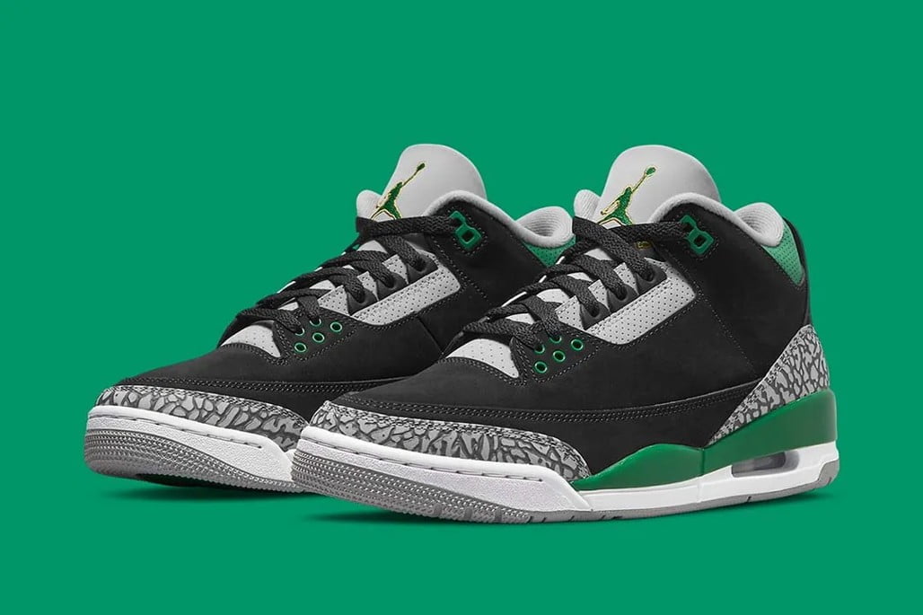 Jordan 3 Retro Pine Green Sneakers