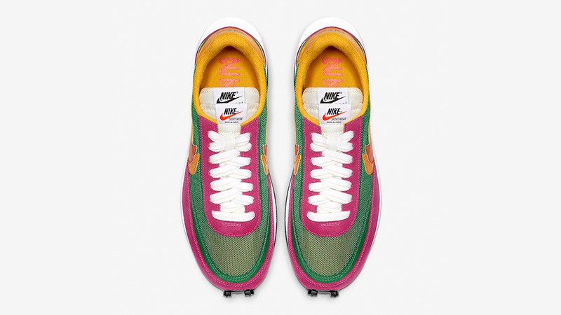 Nike LDWaffle x Sacai Green Pink Sneakers