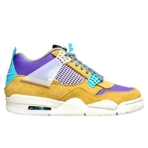 Union x Air Jordan 4 30th Anniversary Desert Moss Turquoise Blue Sneakers