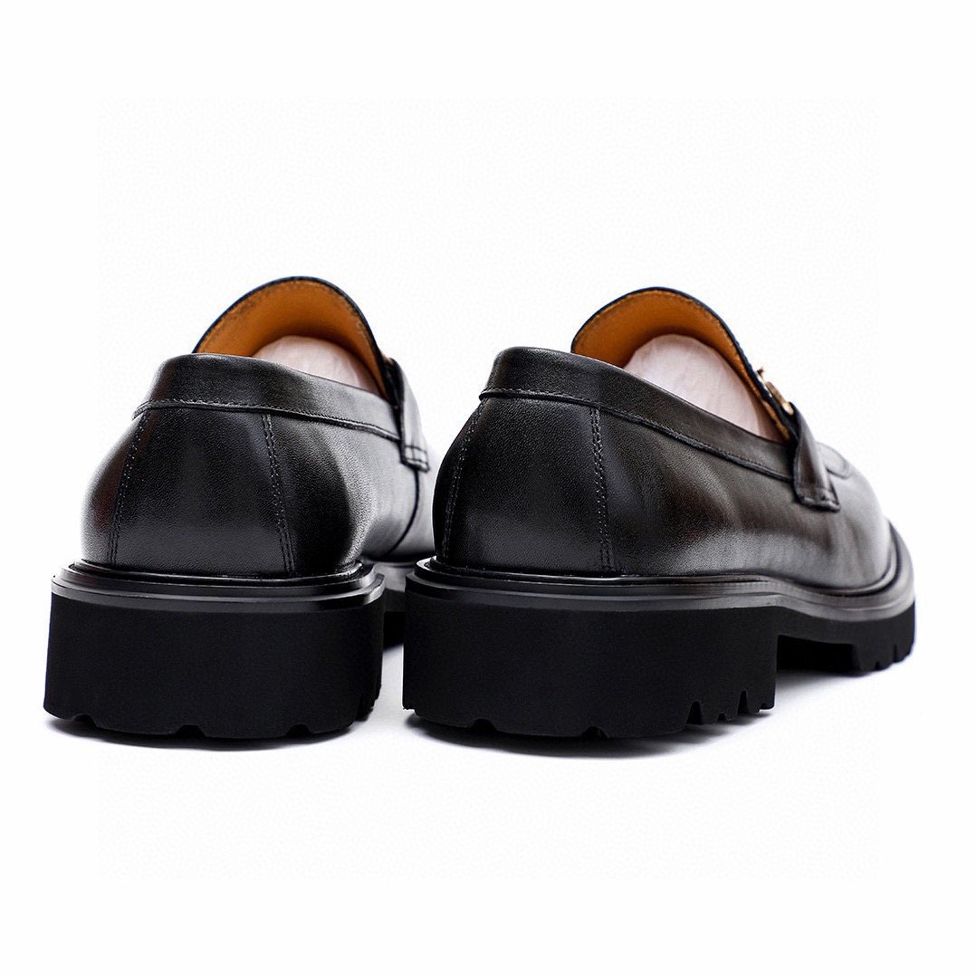 微商相册测试鞋子-Salvatore Ferragamo Black Bit Loafers — back