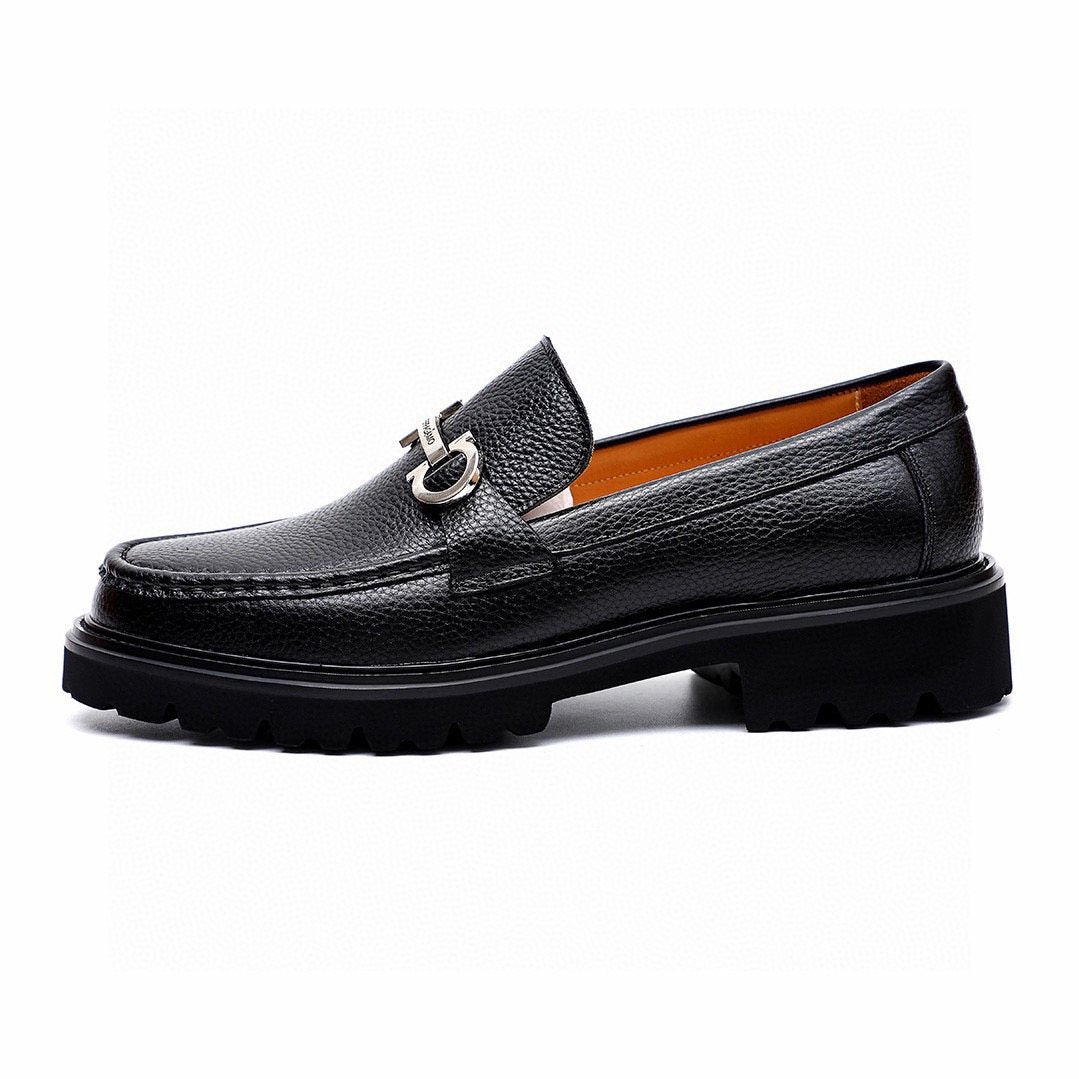 微商相册测试鞋子-Salvatore Ferragamo Black Lug Sole Bit Loafers — side