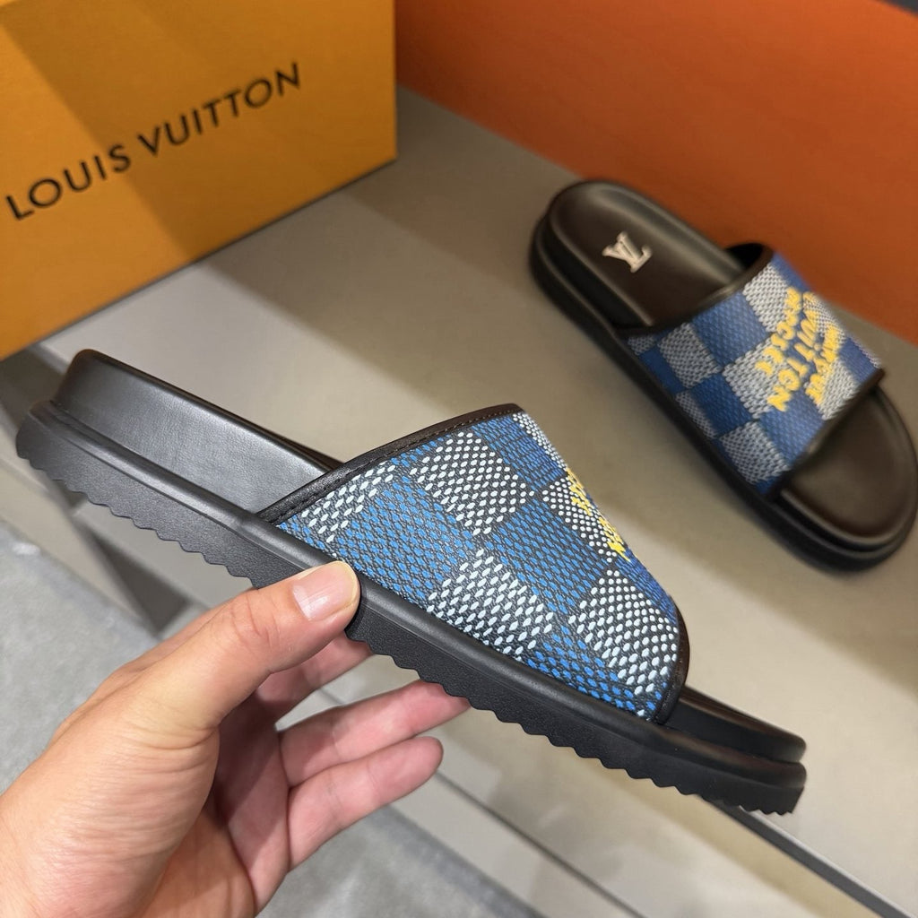 Louis Vuitton Patterned Strap Slides — side