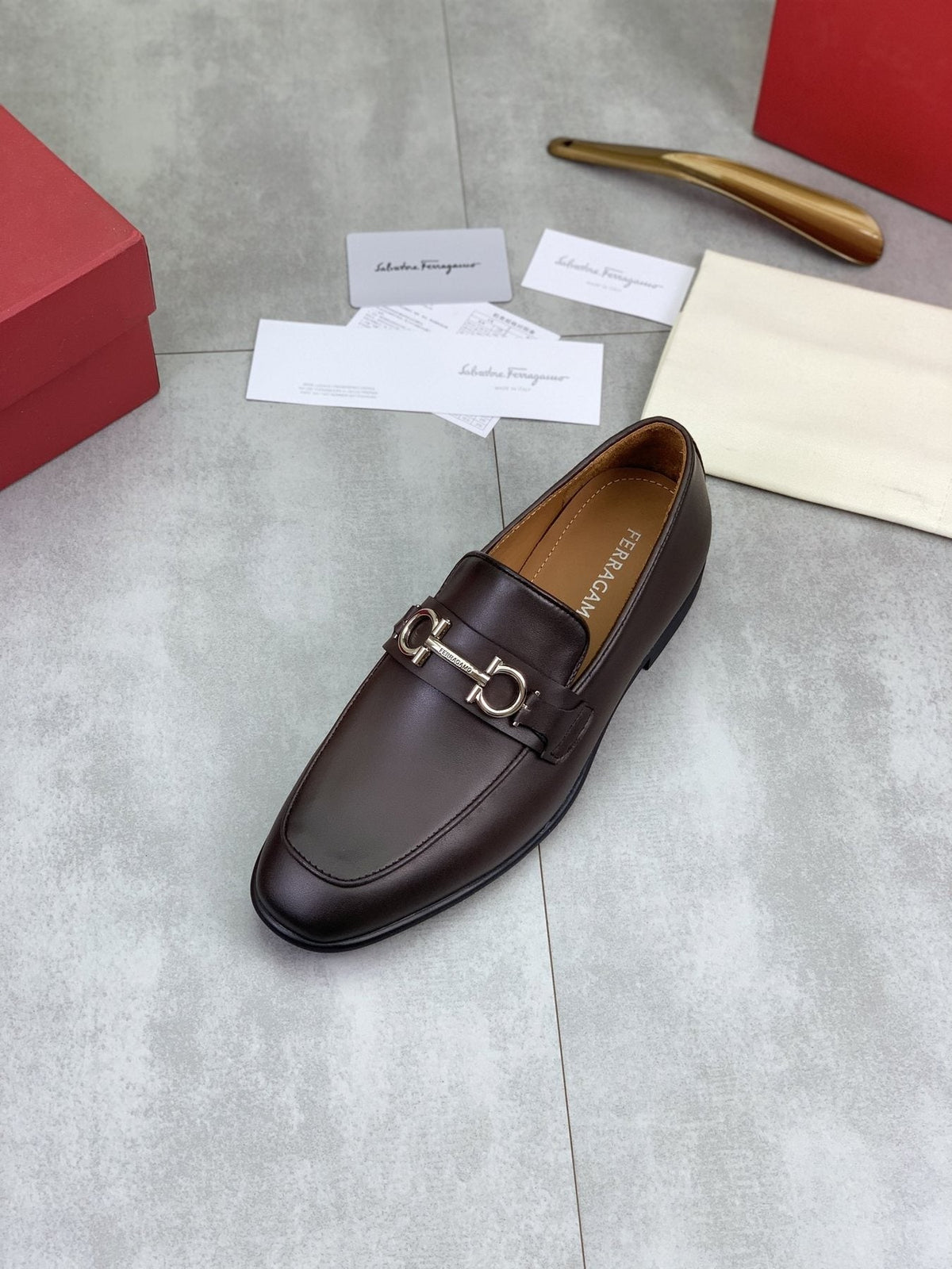 Salvatore Ferragamo Metal Bit Loafers — front