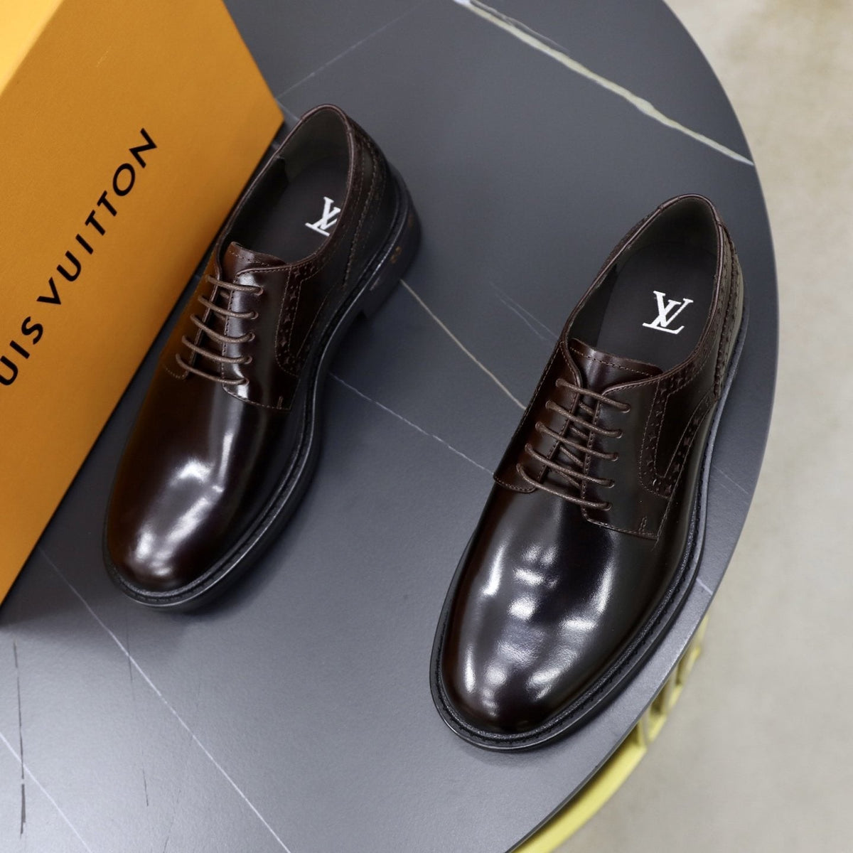 Louis Vuitton Brown Lace-Up Dress Shoes — front