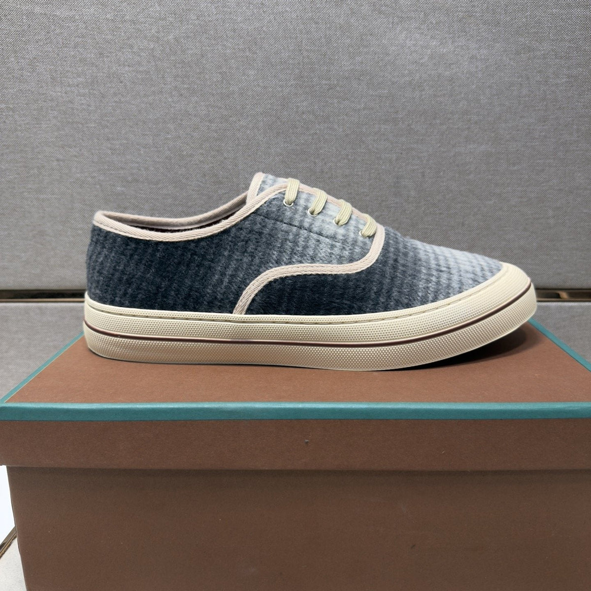 Loro Piana Plaid Low-Top Sneakers — side
