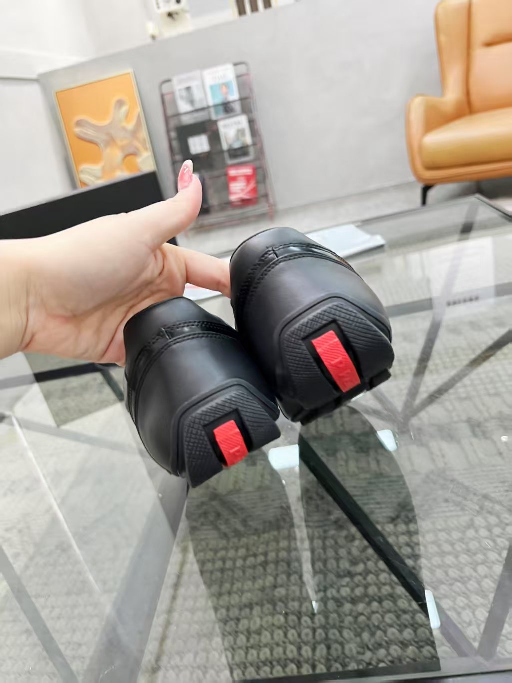 Prada Panel Lace-Up Sneakers — back