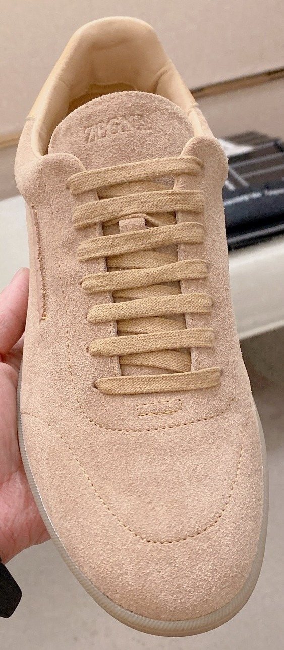 Zegna Suede Low-Top Sneakers — front